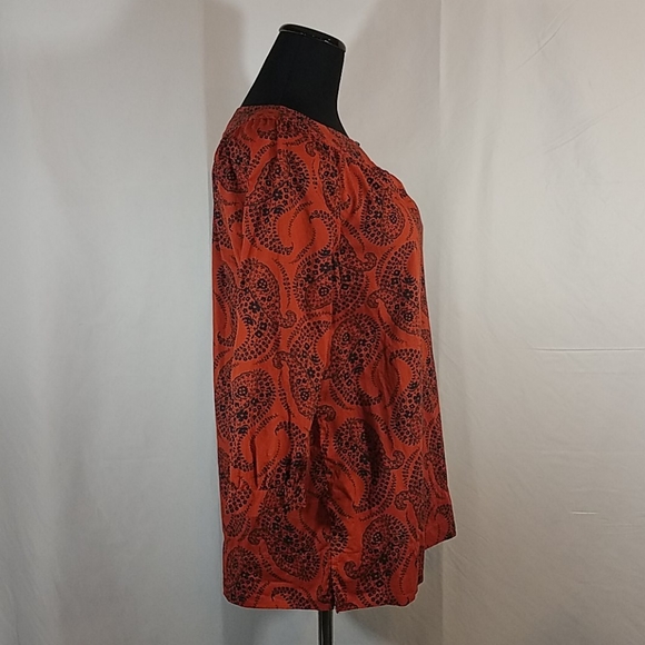 Lands' End Burnt Orange Paisley Blouse - Picture 5 of 10